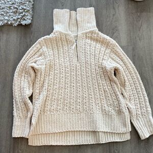 Aerie Cream Turtleneck Sweater (Size: Medium)
